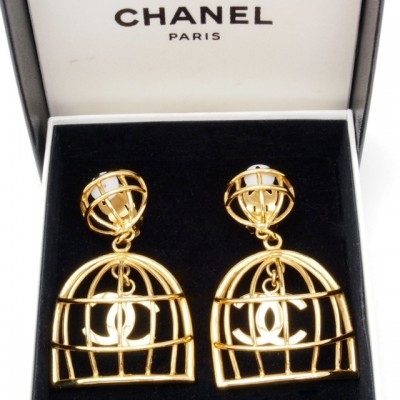 Vintage Chanel Birdcage Earrings 1