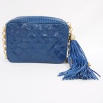 Vintage Chanel Blue Lizard bag 3