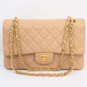 Beige Chanel Double Flap Bag