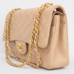 Beige Chanel Double Flap Bag 9