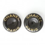 Chanel earrings Black enamel