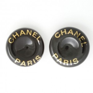Chanel earrings Black enamel 1
