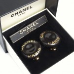 Chanel earrings Black enamel 2