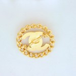 Chanel Logo Brooch with Chain 3