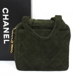 Chanel Tote Bag green suede 1