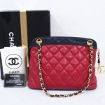 Red Chanel Bag with Blue Trim 2