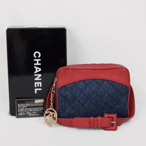 Chanel Red / Denim Waist Bag